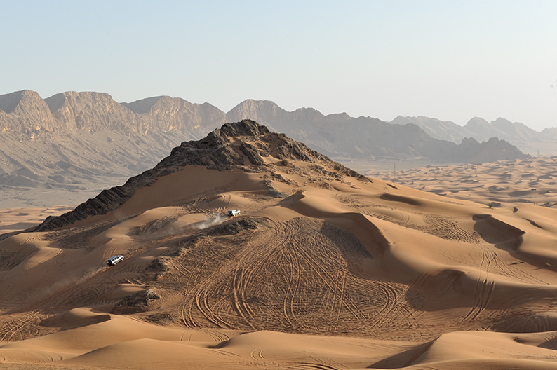 Climbing a big dune