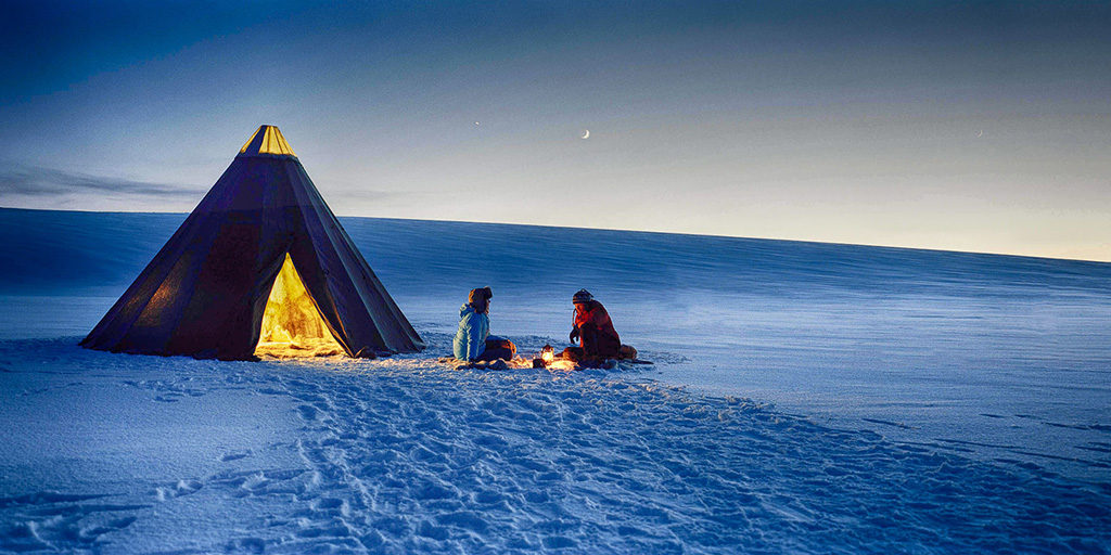 camping in the snow