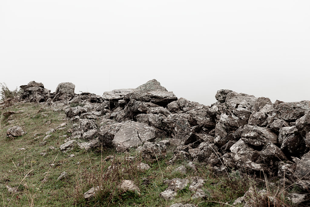 Stone walls in the fields